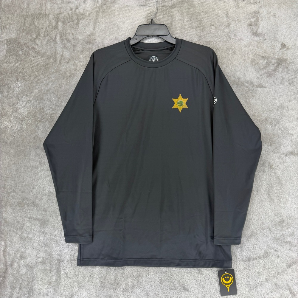 Good Boy Golf Mens M Black Long Sleeve Performance Shirt Thousand Oaks Police